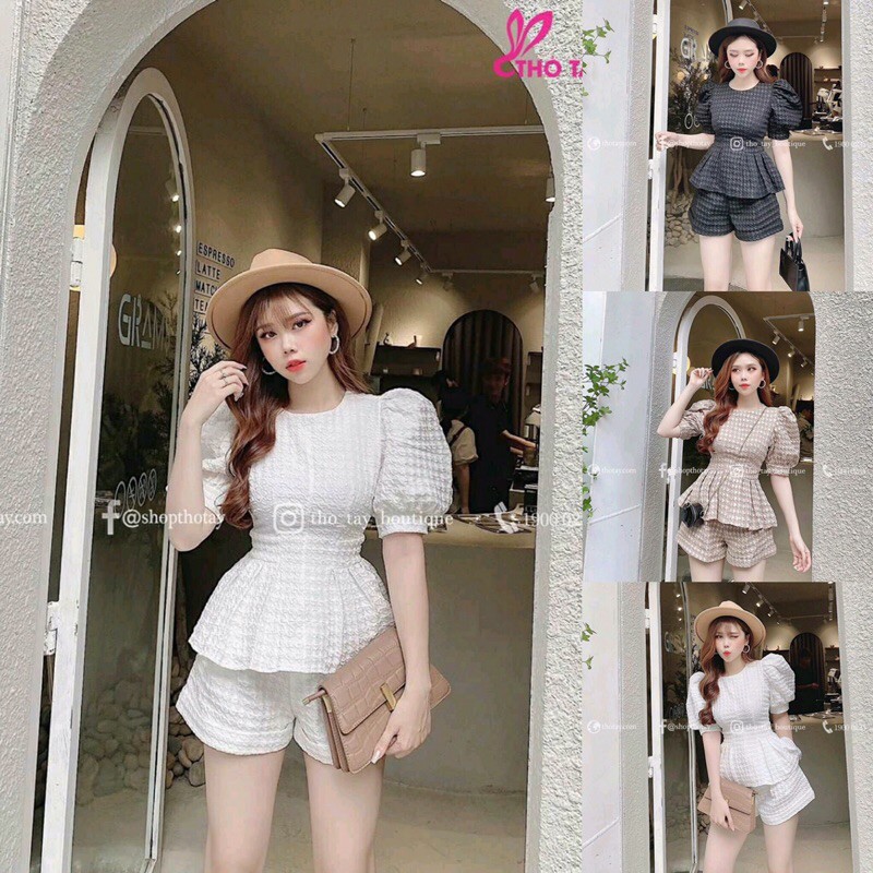 sét bộ short dạ xốp phồng