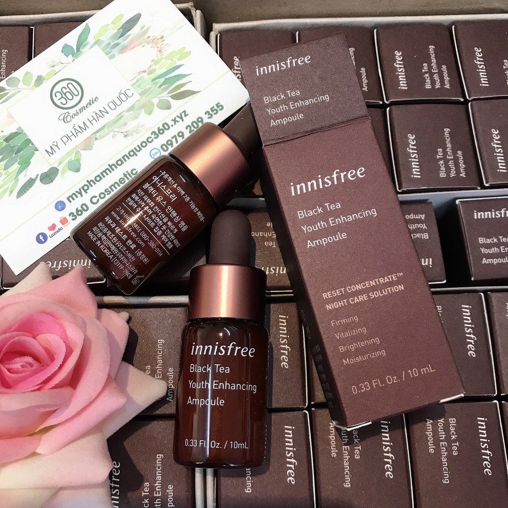 Tinh Chất Dưỡng Ẩm Chống Lão Hóa, Dưỡng Sáng, Phục Hồi Da Innisfree Black Tea Youth Enhancing Ampoule 10ml