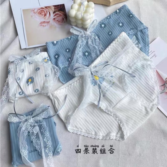 Quần lót nữ, quần lót cotton hoa cúc dễ thương siêu hot QC97.