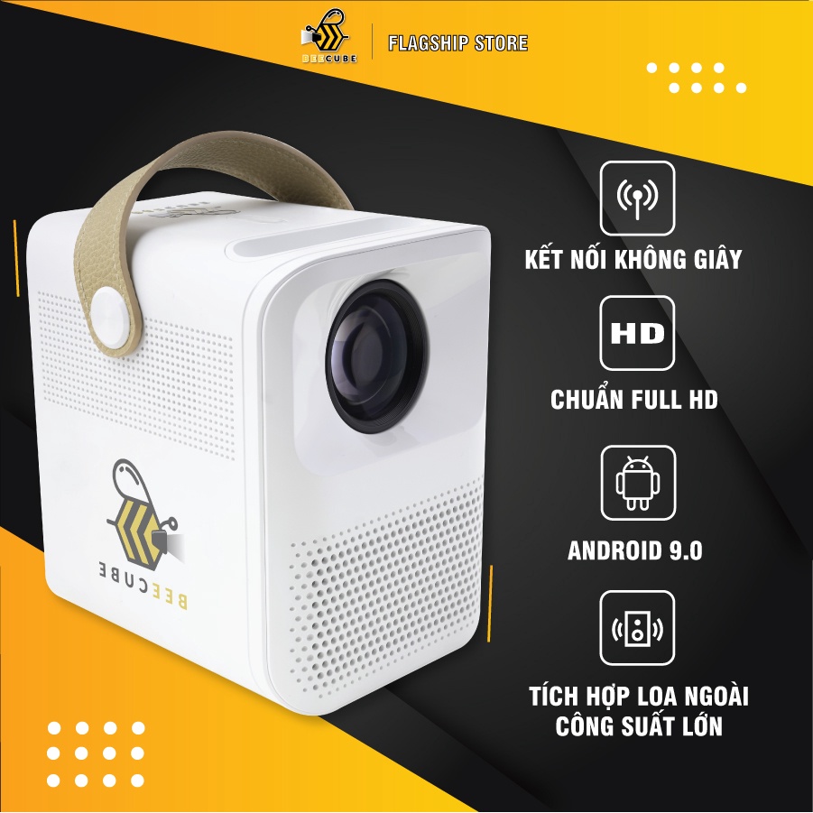 Máy Chiếu Mini BeeCube  Cao Cấp - Full HD 1080 - Bảo hành 12 tháng Tặng Kèm K+ 12 tháng