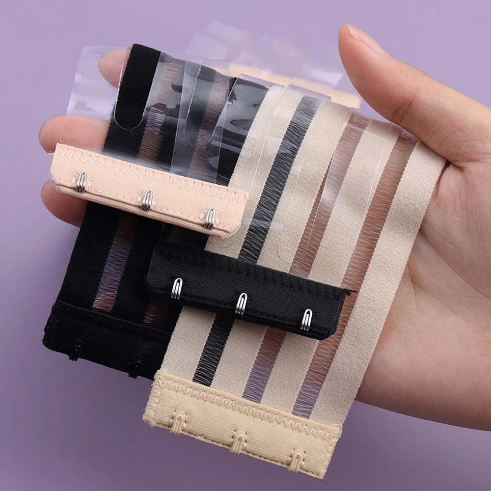 Dây mở rộng lưng áo ngực 3 móc cài màu trơn và trong suốt dành cho nữ