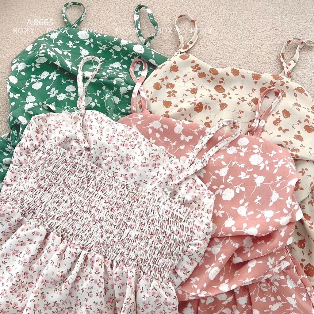 SP008665-Áo dây hoa nhún ngực