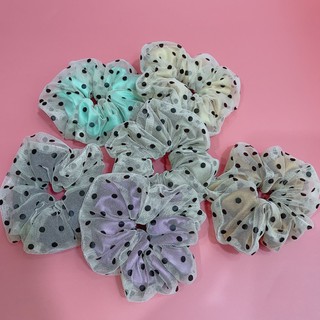 Cột tóc scrunchies 2 lớp hoạ tiết hot trend [ hình thật ]