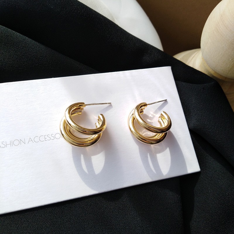 Khuyên Tai Kim Loại Nhiều Lớp C144