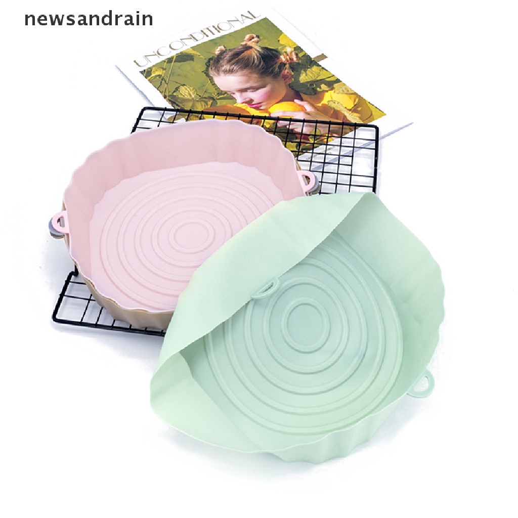 Nồi Chiên Không Dầu Bằng Silicone 18cm Kèm Khay Nướng Chống Dính