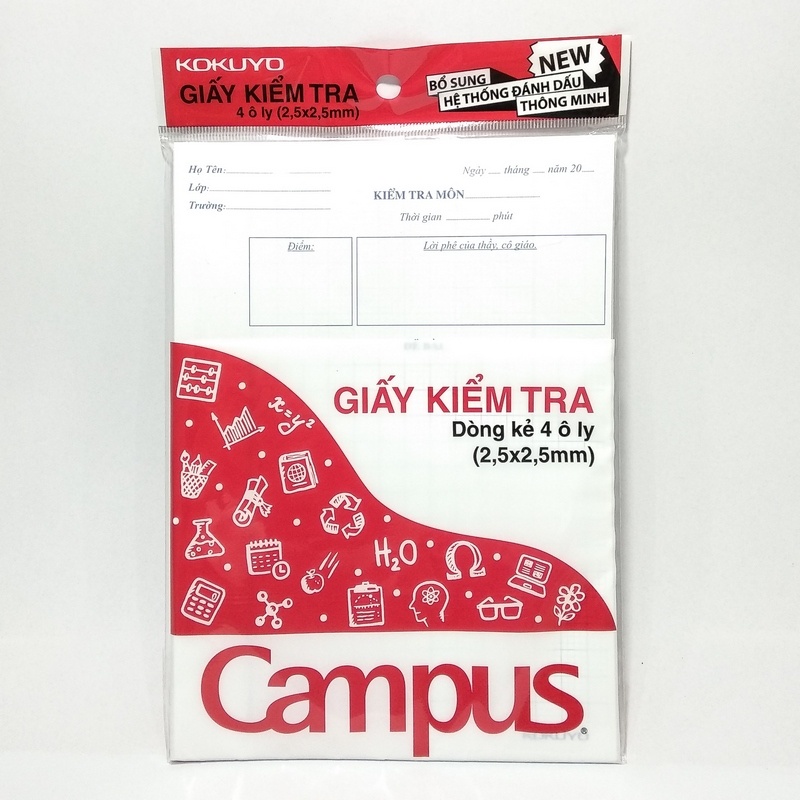 giấy kiểm tra cấp 1,cấp 2(hồng hà,campus)