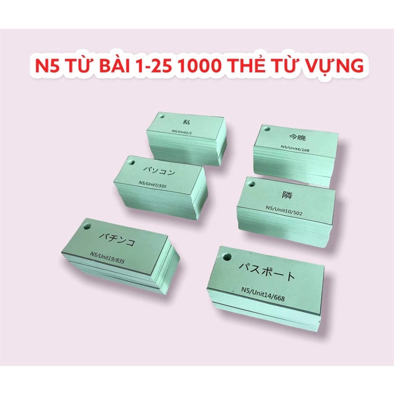 Flashcard Từ Vựng Tiếng Nhật N5 1000 từ vựng  Giá Tốt