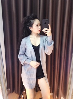 Áo len khoác dài tay bo