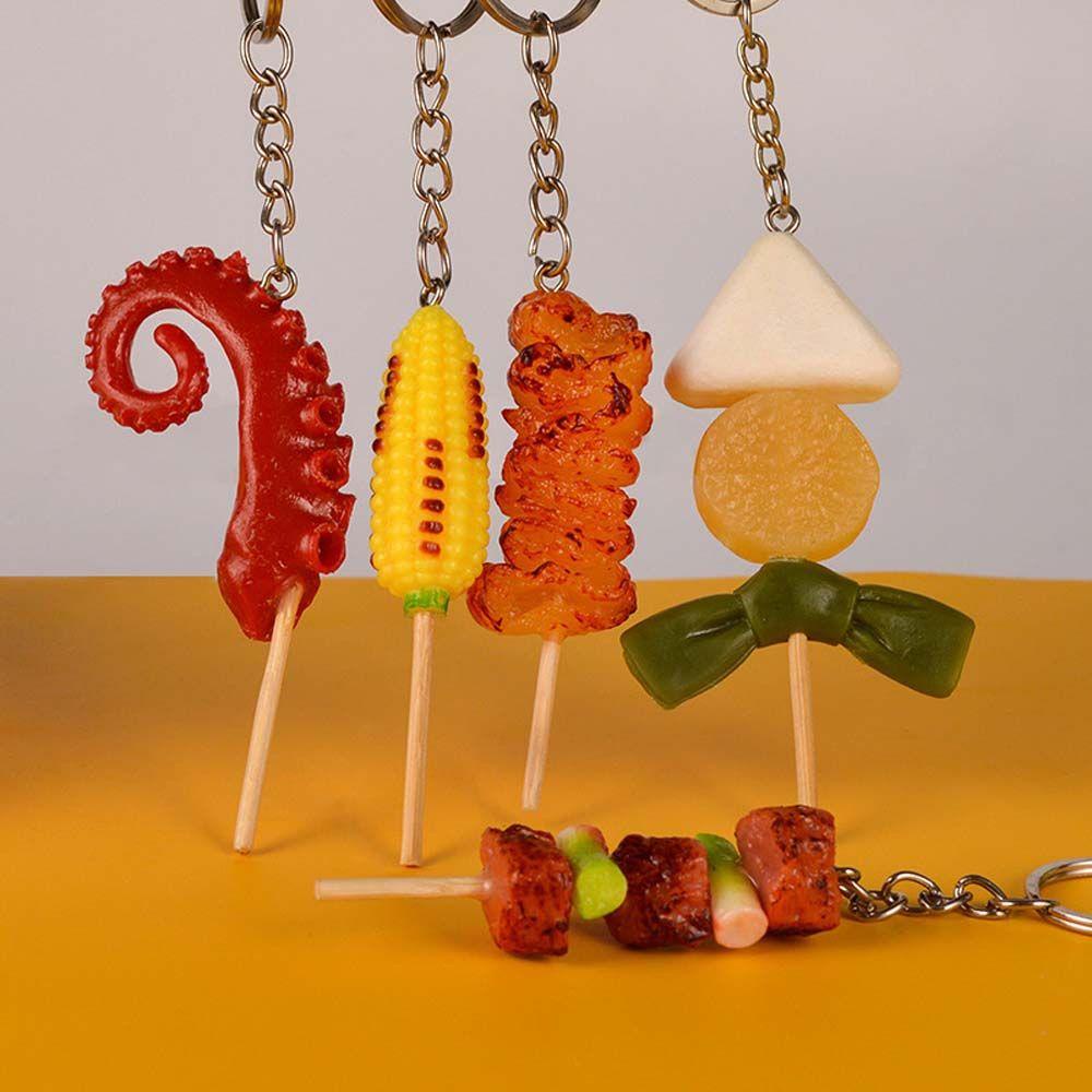 Móc Khóa Đồ Chơi Nướng BBQ Kiểu Hàn Quốc Bằng PVC Must Gluten Oden
