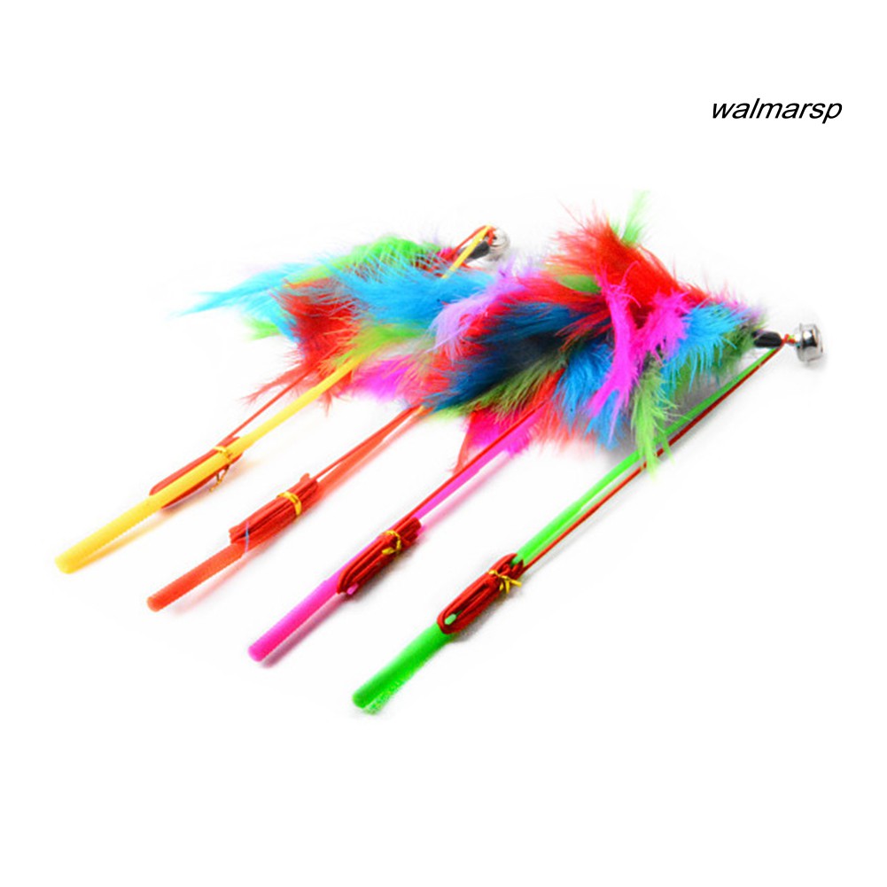 Gậy đồ chơi tương tác với mèo có lông vũ và chuông