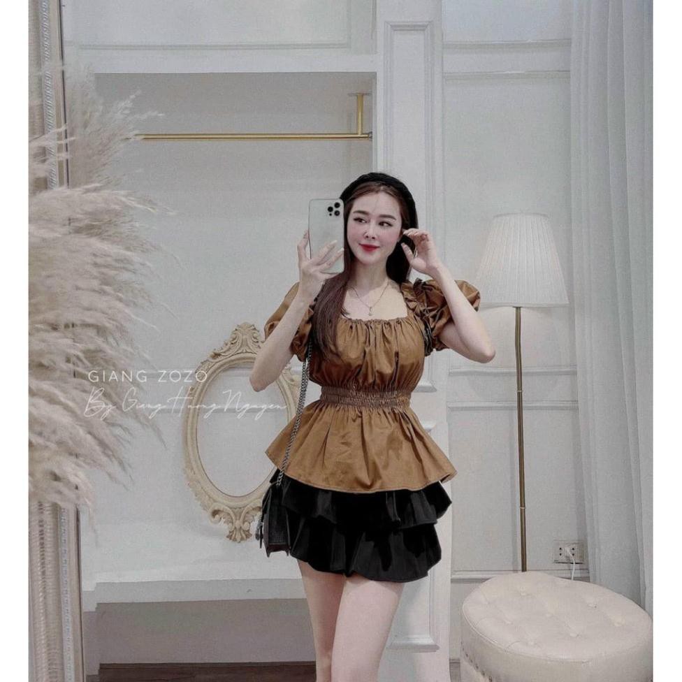 [ Kèm video sp + Ảnh ] Áo kiểu tay bồng  nữ bo eo hàng loại 1