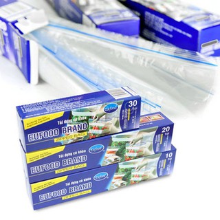 Túi zip chỉ xanh đựng thực phẩm và bảo quản thức ăn EUFOOD Zipper bag