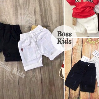 QUẦN Sooc Kaki Đen Trăng Rách Bé Trai/Bé Gái10-35 kg