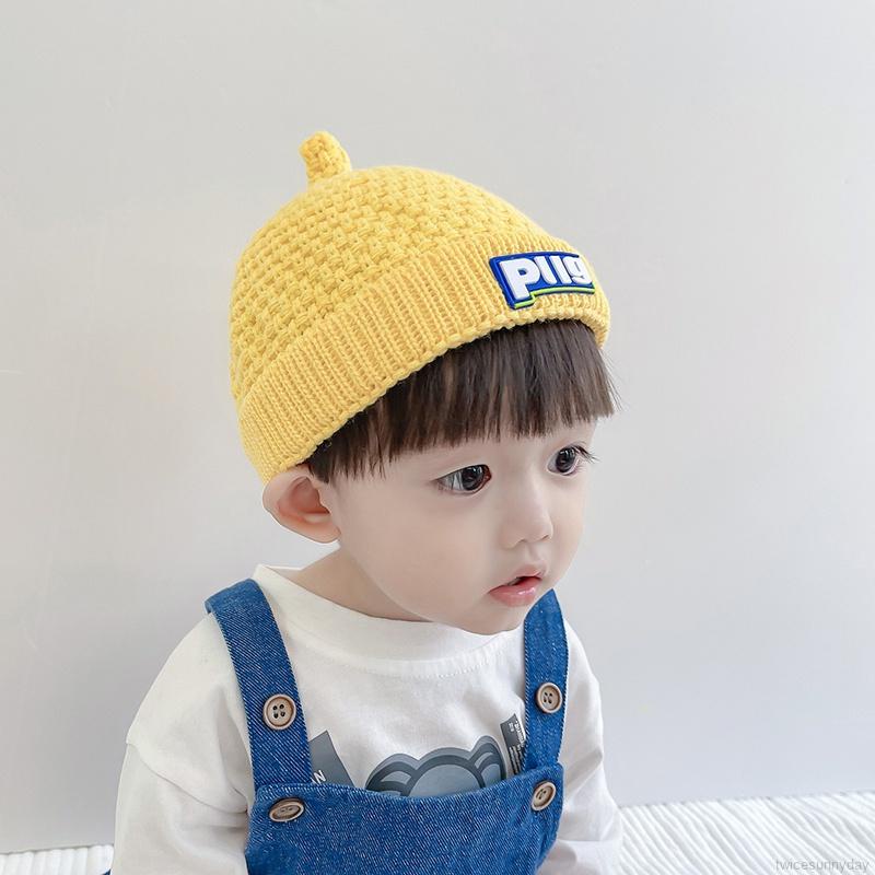 Mũ dệt kim vải cotton mềm mại giữ ấm mùa đông cho bé 1-6 tuổi
