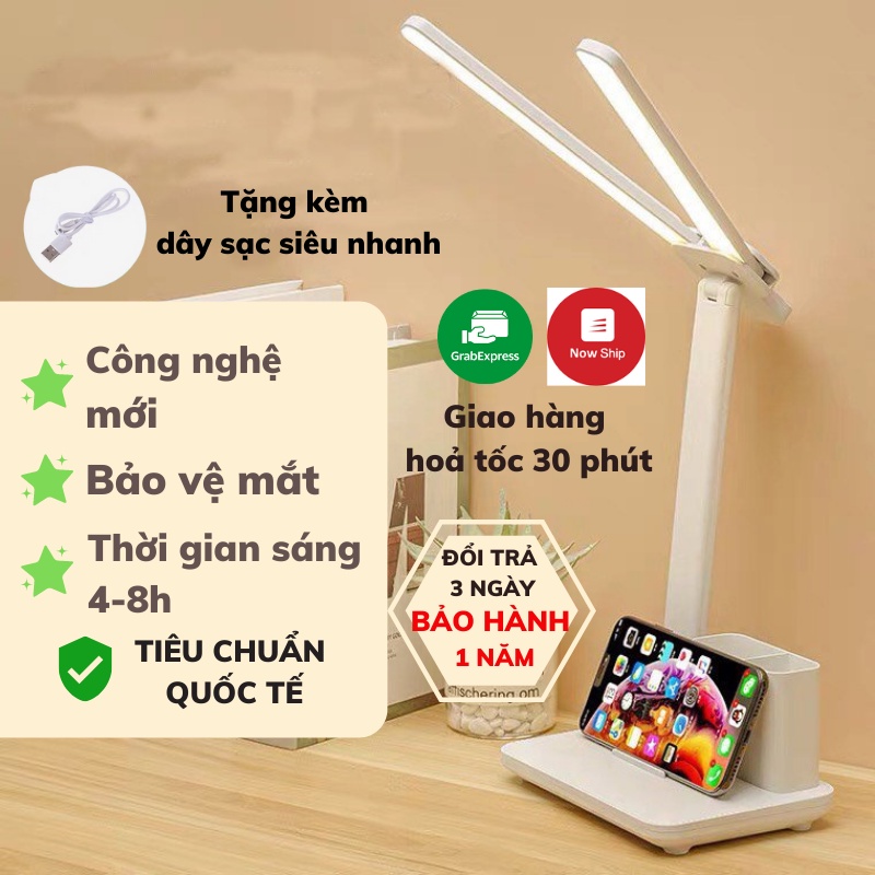 Đèn Học LED Đọc Sách Làm Việc Kèm Cáp Sạc USB ĐÈN TAKA