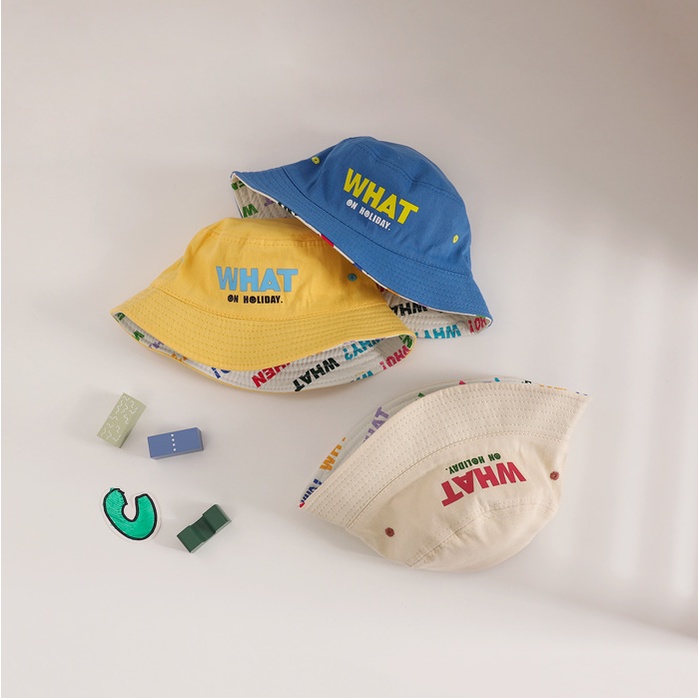 Nón Tai Bèo Hai Mặt In Chữ Phong Cách Hàn Quốc Dễ Thương Cho Bé