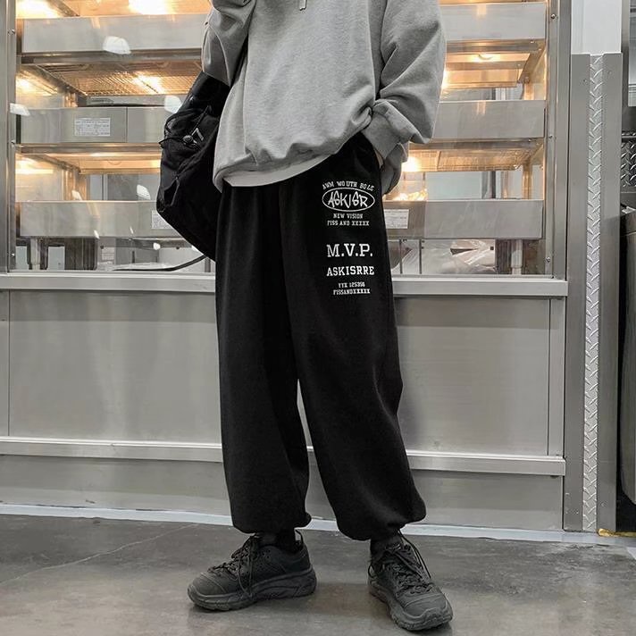 Quần ống rộng phong cách hiphop đường phố Hàn Quốc thời trang cho nam size M-5XL