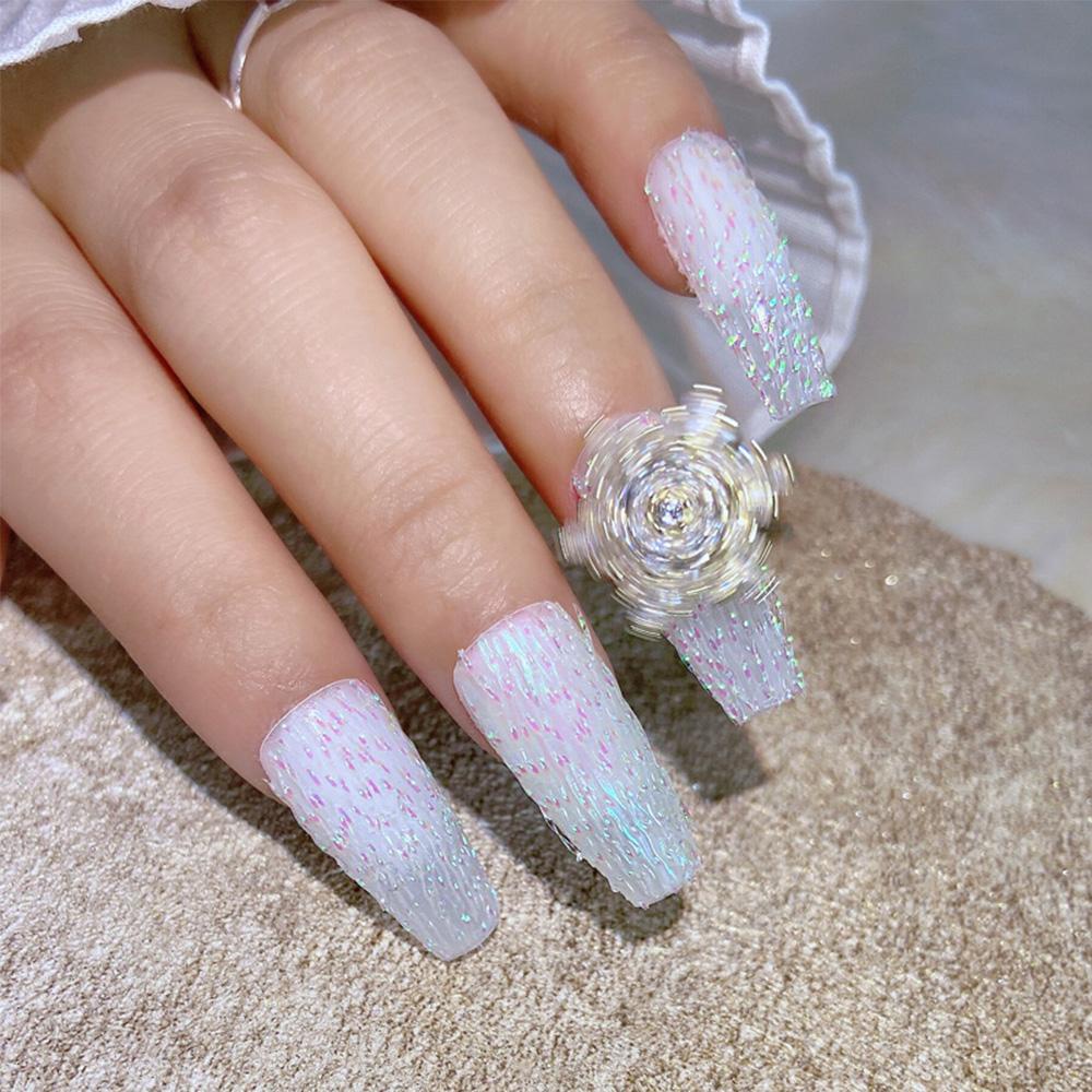 Cuộn Dây Lụa Dạ Quang Nối Dài Móng Tay Phát Sáng Trong Bóng Tối DIY