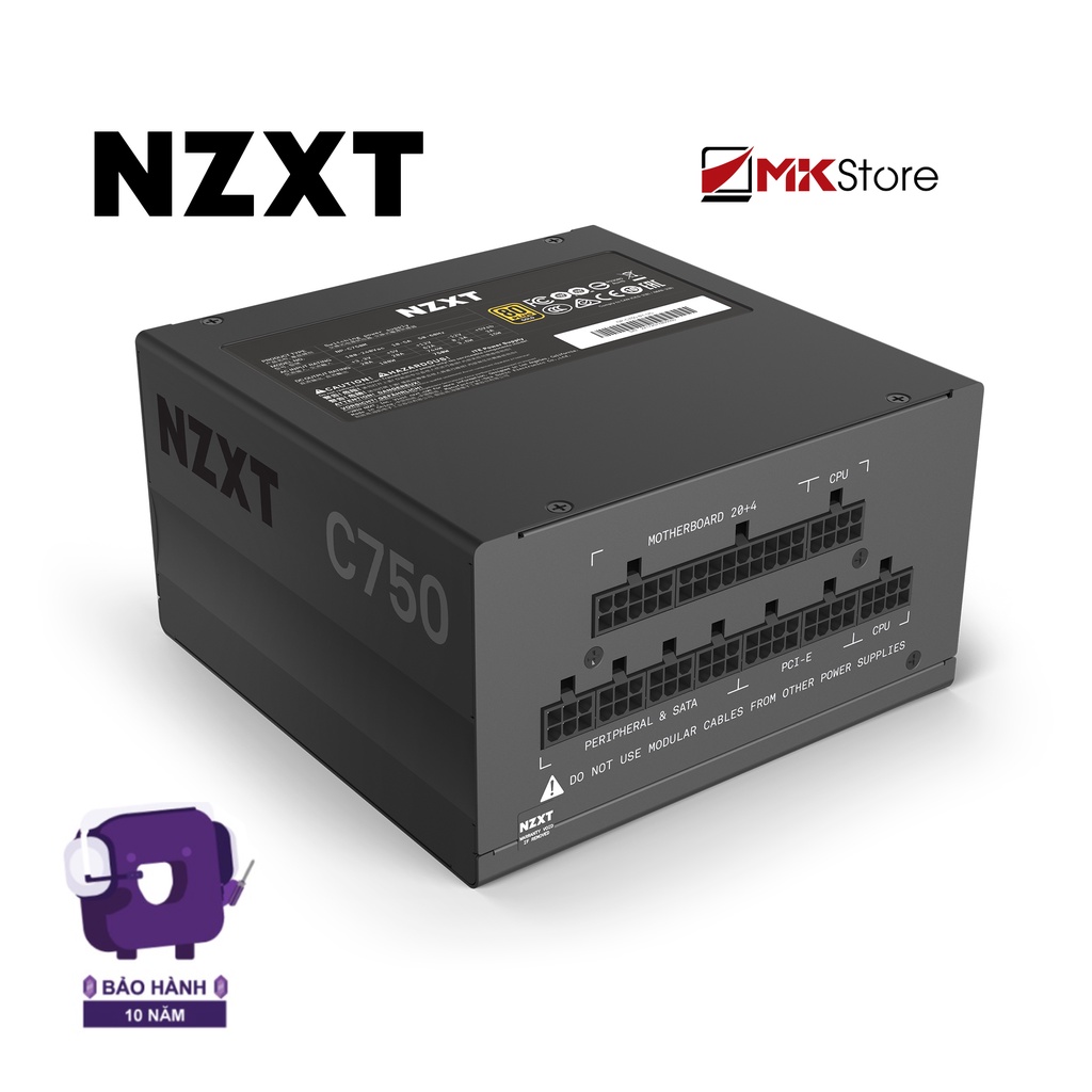 Nguồn máy tính NZXT C750 Gold Moduller 750W công suất thực