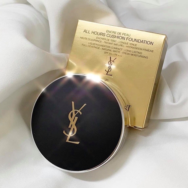 Phấn nước Cushion YSL All Hours Cushion / Le Cushion Encre De Peau Luminous Matte trang điểm lâu trôi, chống nắng (14g)