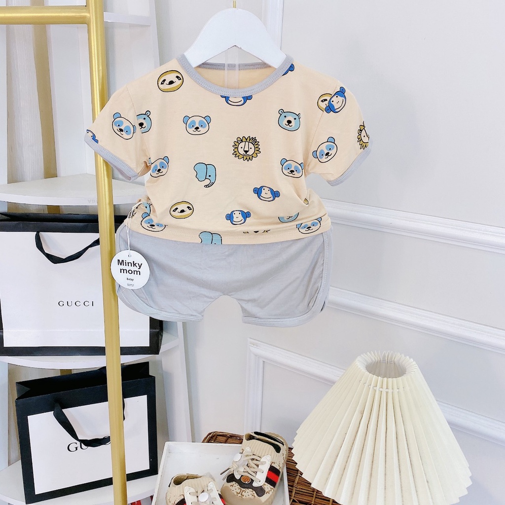 Bộ thun lạnh Minky cộc tay DINO cho bé