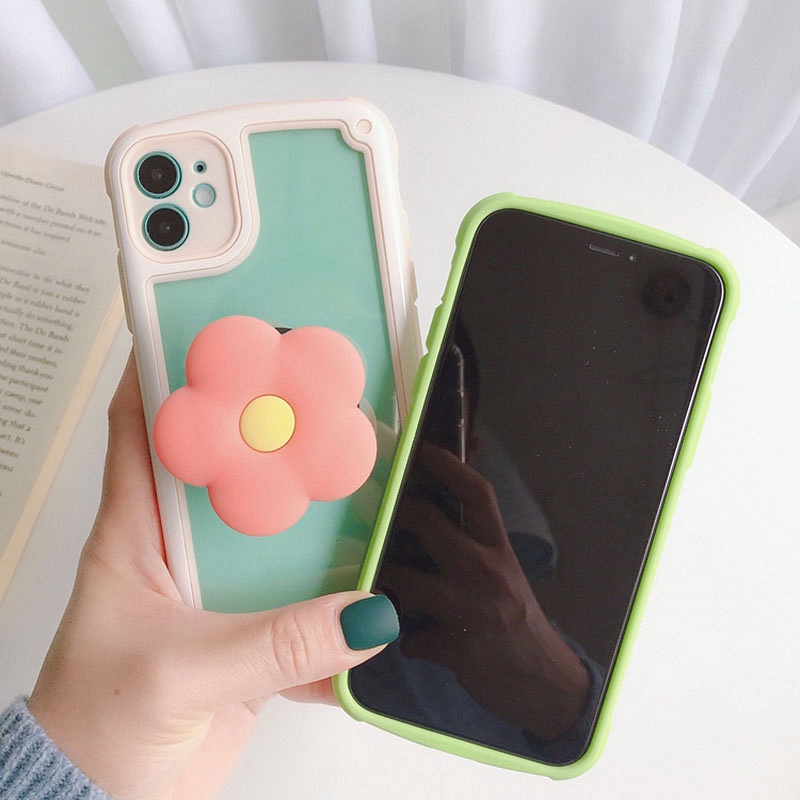 Ốp Điện Thoại Họa Tiết Hoa 3D Màu Kẹo Chống Rơi Cho iPhone 13 12 11 Pro Max XS XR X 8 7 Plus + SE 2020
