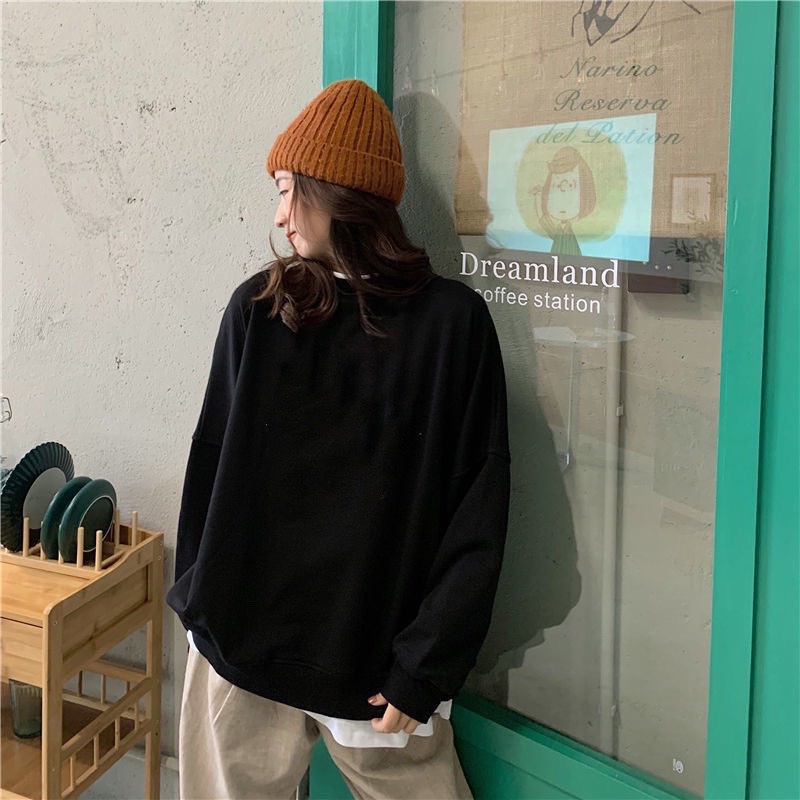 Áo Sweater Form Rộng Unisex Tay Bồng Nam Nữ Mặc Được Chất Nỉ Hàng Xuất Dày Đẹp | BigBuy360 - bigbuy360.vn