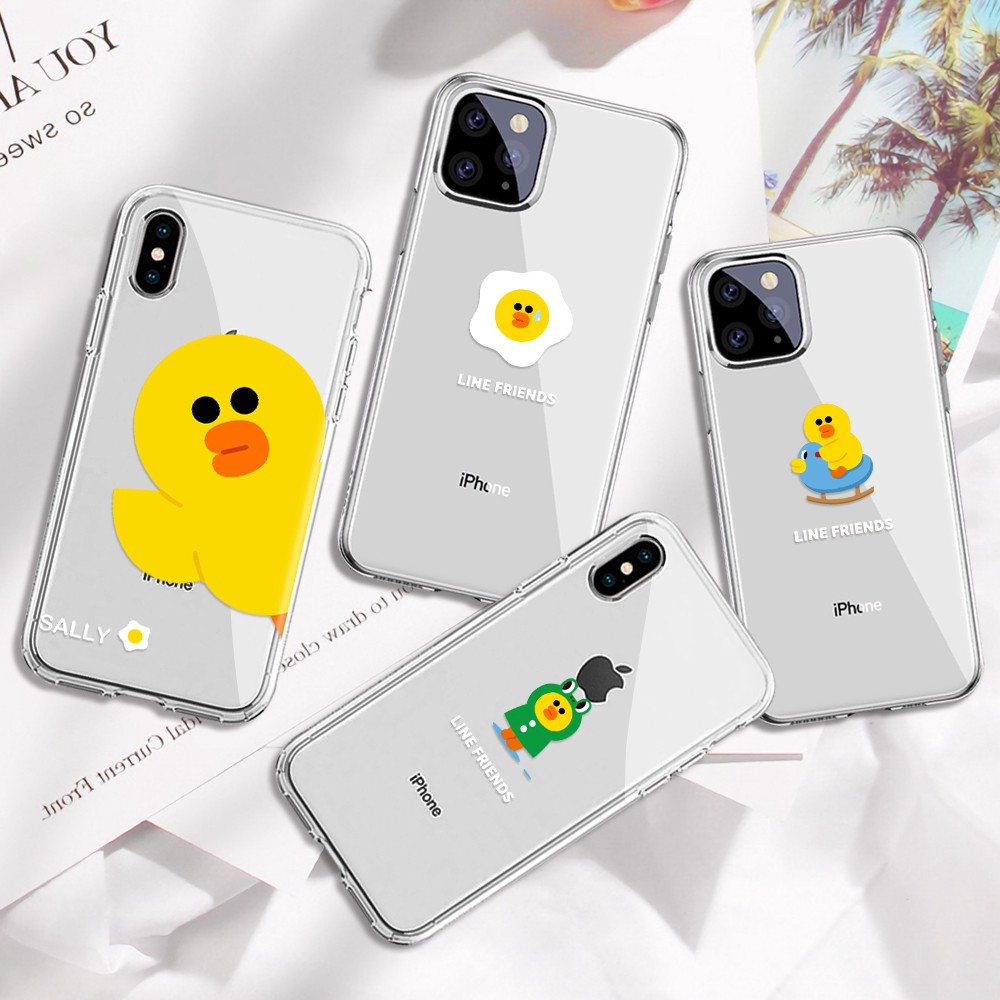 Ốp điện thoại silicone trong suốt in hình vịt Sally cho iPhone 11 Pro 6/7/8 Plus XR XS Max SE