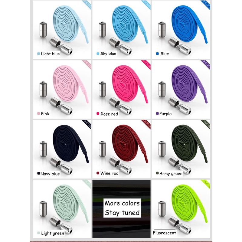 1 Cặp Dây Buộc Giày Co Giãn 21 Màu Sắc