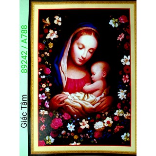Tranh thêu ĐỨC MẸ MARIA - 51x72cm - 89242 / A788 - tranh thêu chữ thập chưa thêu
