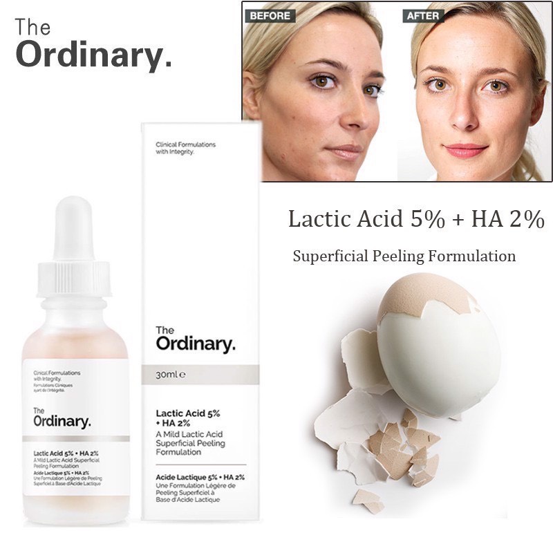 Tẩy da chết hóa học Lactic Acid + HA - The Ordinary