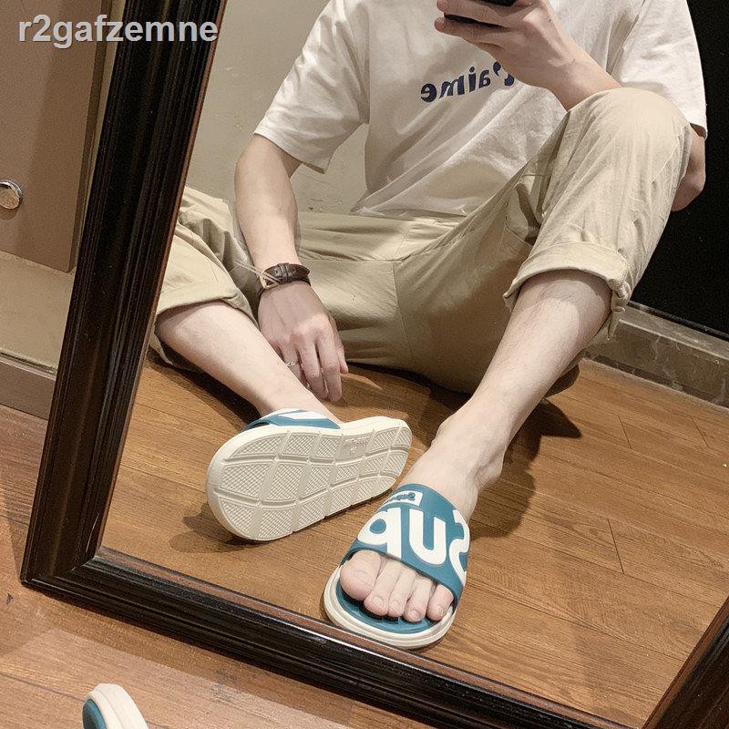 dép nganggiày đẹp❍○▧Dép đi trong nhà Thời trang nam mùa hè mặc ngoài Học sinh Hàn Quốc xã hội Đôi xỏ ngón biể