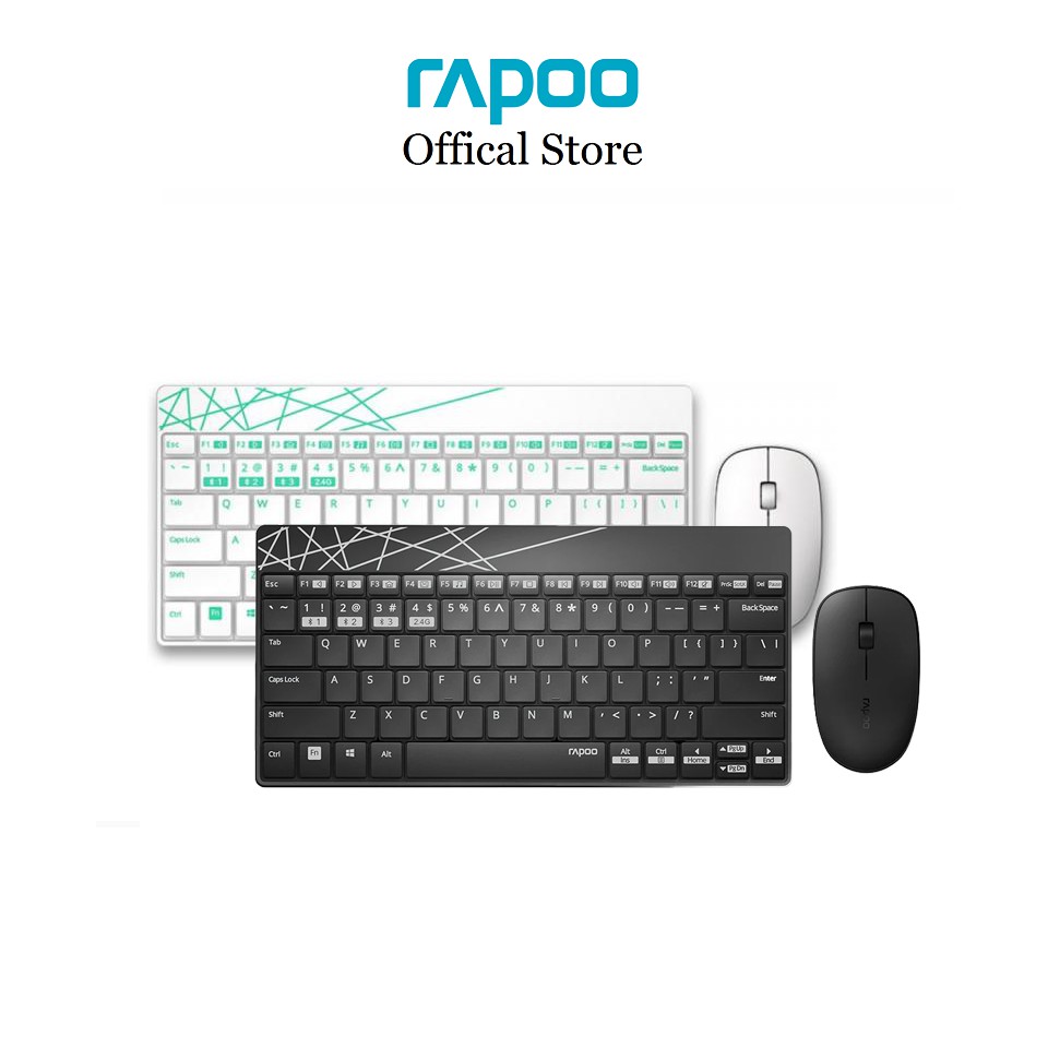 Bộ bàn phím chuột không dây Rapoo 8000M Kết nối đa thiết bị (Bluetooth 3.0/4.0/USB)