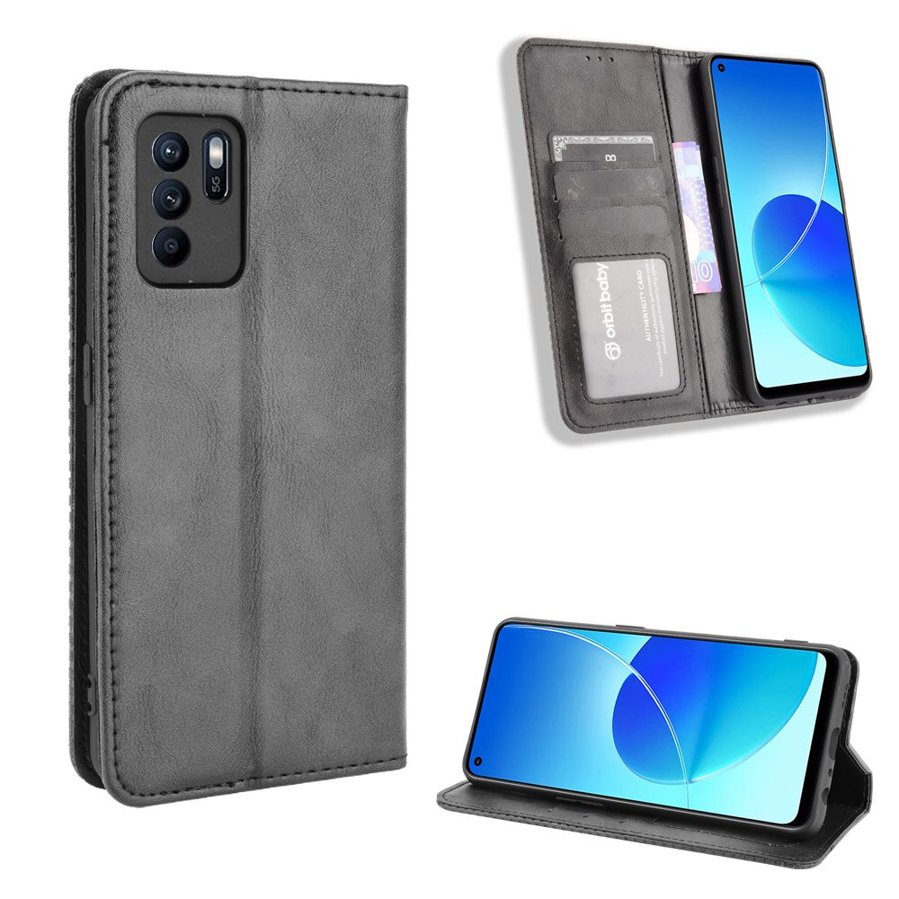 Bao Da Điện Thoại Dạng Ví Nắp Lật Cao Cấp Cho Oppo Reno6 Z 5g Reno 6 Z 5g Reno6Z Cph2237 Ốp