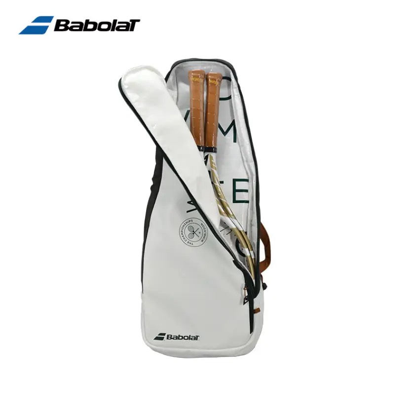 Balo tennis Babolat BackPack Pure Wimbledon màu trắng ghi ngăn gập