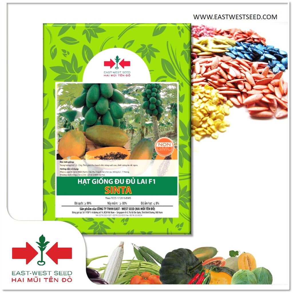 GÓI 4 HẠT ĐU ĐỦ LAI F1 SINTA CỦA EAST-WEST SEED (HAI MŨI TÊN ĐỎ)