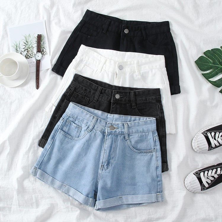 Quần Short Jean Nữ Lưng Cao Ống Rộng Dễ Phối Đồ