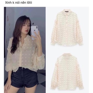 (RẺ VÔ ĐỊCH) ÁO SƠ MI HOA NỔI
