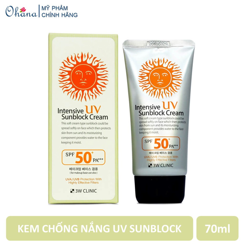 [Hot] Kem chống nắng 3W Clinic UV Sunblock Cream SPF 50+ PA+++ 70 ml | BigBuy360 - bigbuy360.vn