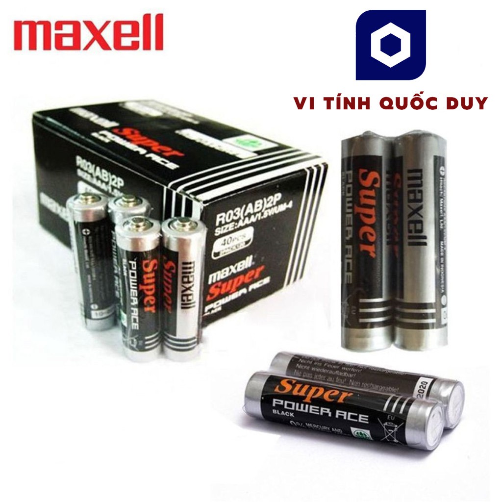 Pin tiểu 3A Maxell hộp 40 viên. Made in Indonesia. Pin chính hãng. Nhập khẩu Indonesia. Không chính hãng đền gấp đôi