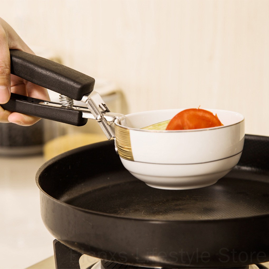 Kẹp gắp nhấc bát đĩa chống bỏng bằng thép không gỉ đa năng