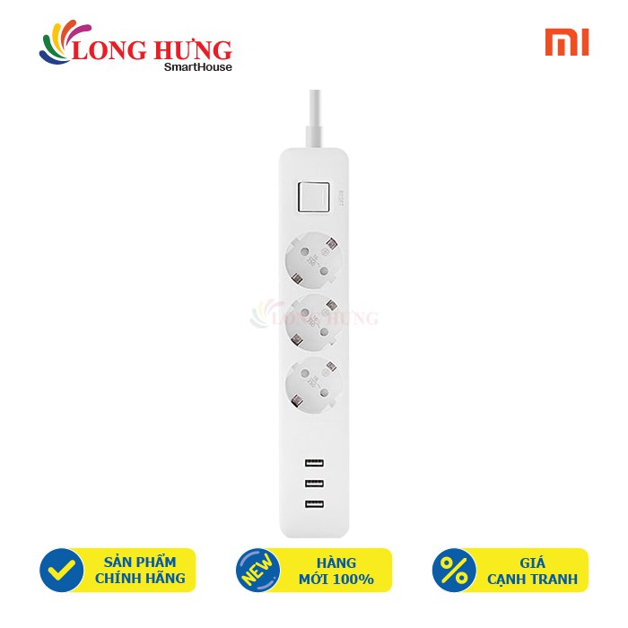 Ổ cắm điện Xiaomi Mi Power Strip 3 cổng 3 USB NRB4030GL XMCXB04QM - Hàng chính hãng