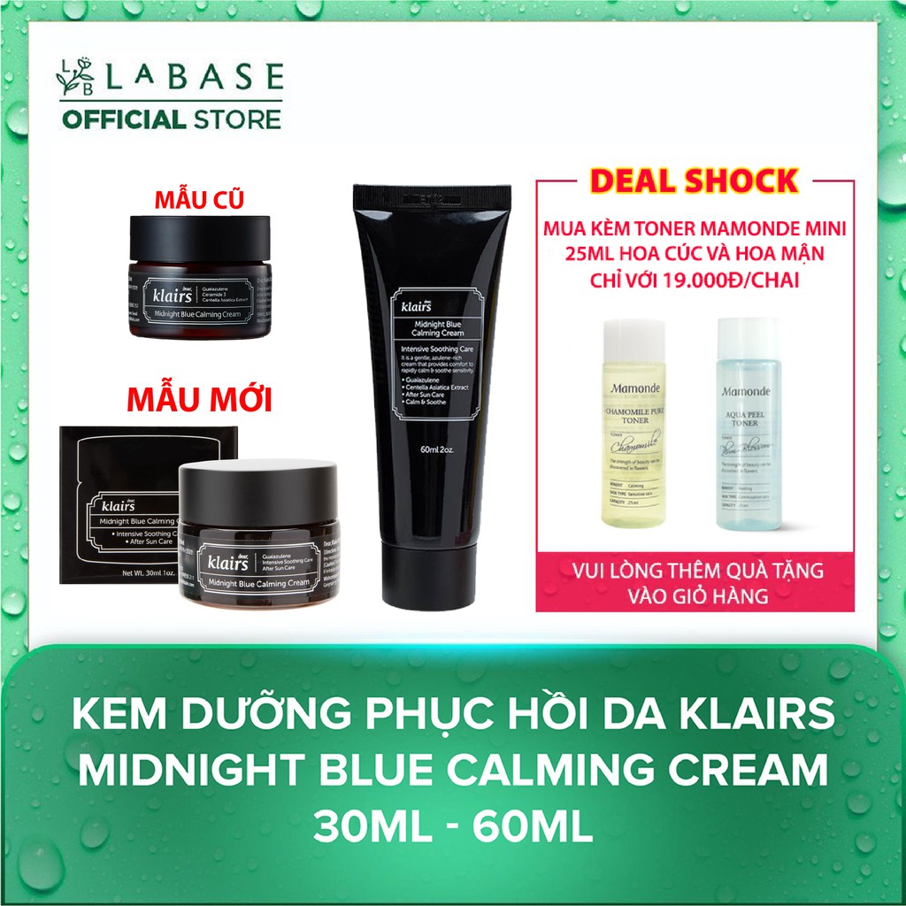 Kem Dưỡng Ẩm Klairs - Kem Dưỡng Phục Hồi Da Klairs Midnight Blue Calming Cream - Hàng Nhập Khẩu