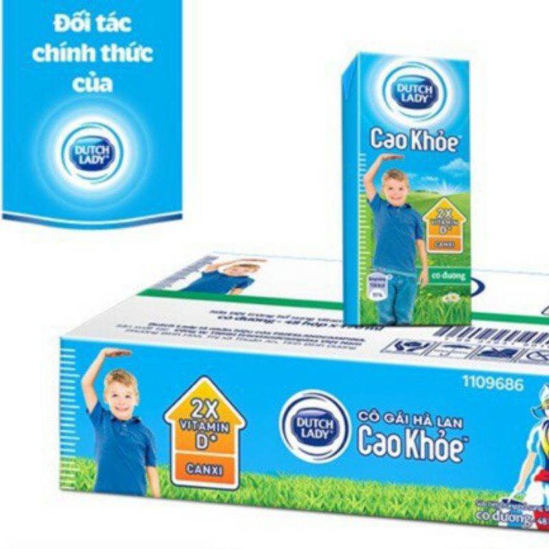 Thùng sữa cô gái hà lan Dutich lady cao khỏe ít đường (170ml ×48hộp)