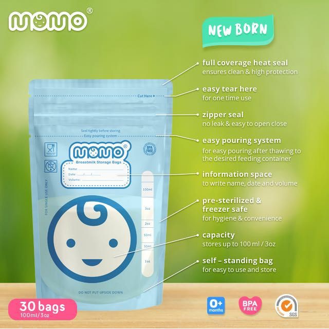 (Hàng Mới Về) Túi Đựng Sữa Mẹ 100ml Tiện Dụng Momo