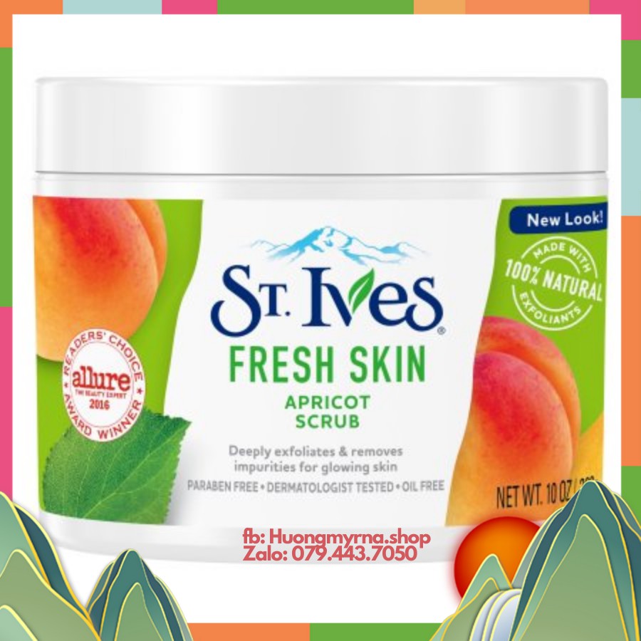 Tẩy tế bào chết toàn thân St.Ives chiết xuất từ Trái Mơ 283g - St.lves Fresh Skin Apricot Scrub