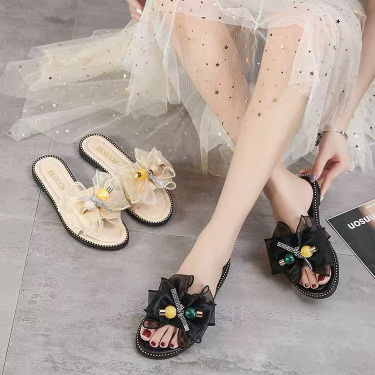 [ ODER ] Dép nơ đính hột BIGSIZE (35-43)