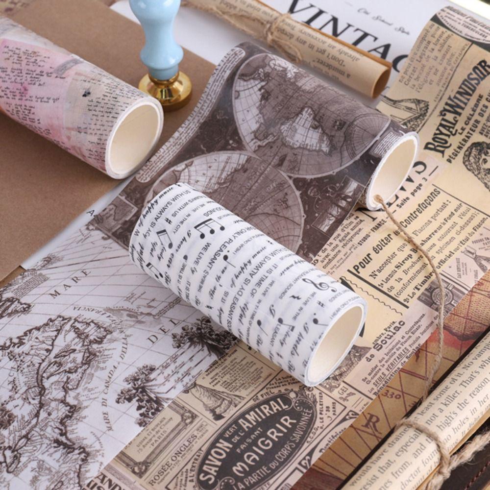 LAKAMIER Set 4 Cuộn Băng Dính Washi Dán Trang Trí Sổ Tay DIY