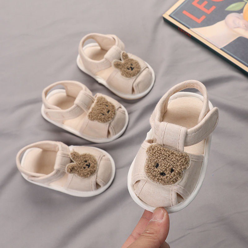 Dép tập đi cho bé 0-2 tuổi chất liệu cotton hữu cơ tự nhiên không chất tẩy nhuộm chống trơn trượt