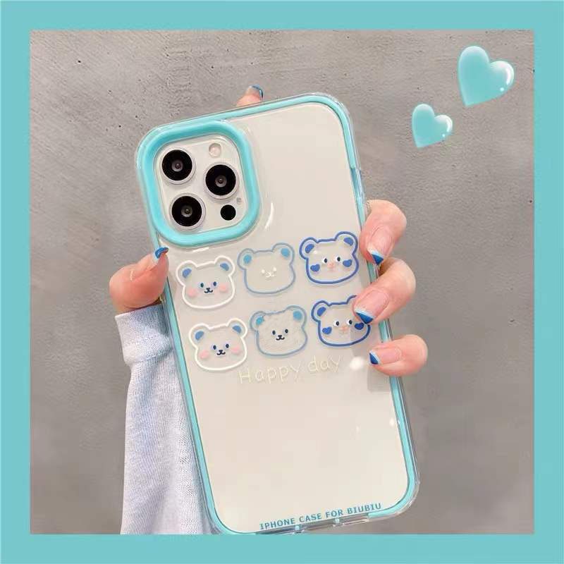 Ốp Điện Thoại Trong Suốt In Hình Gấu Dễ Thương Cho IPhone 7 8 Plus 12 13 11 Pro Max X Xs Max Xr Lgxt